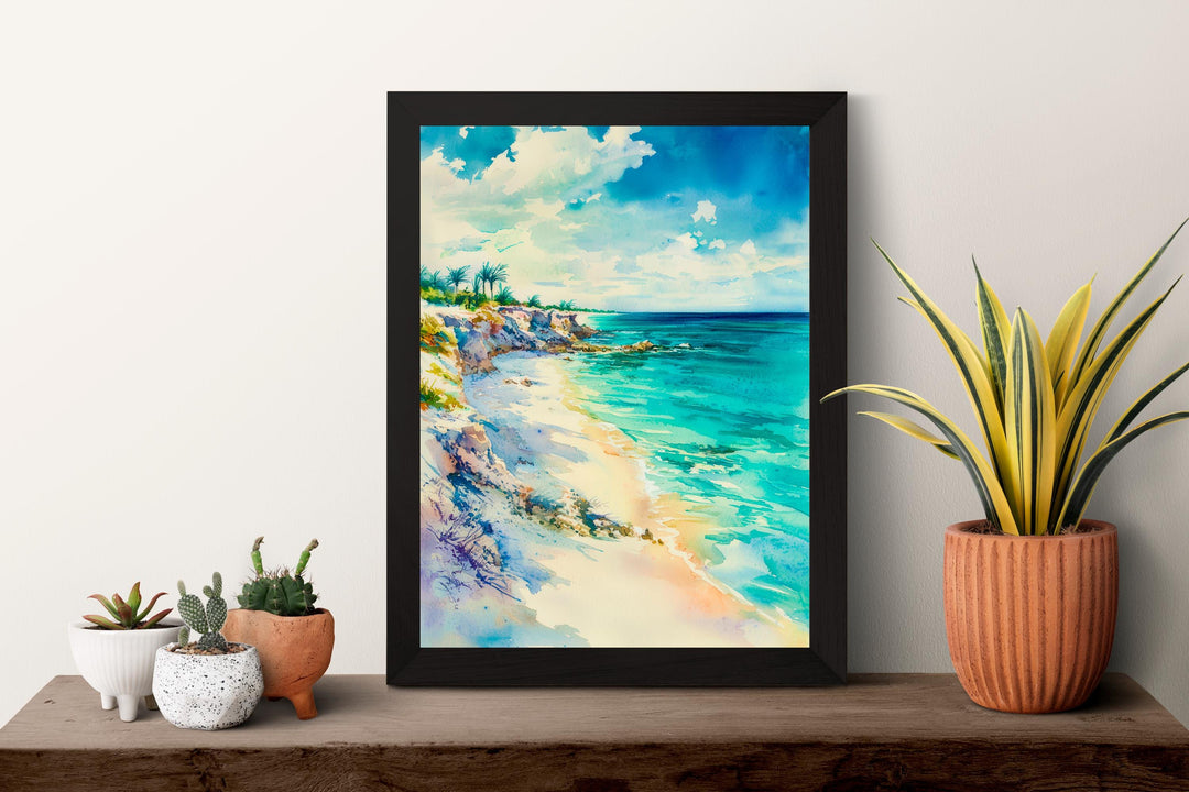 Turks and Caicos Watercolor Poster Wall Art Turks and Caicos Wall Hanging Home Décor Turks and Caicos Gift Art Lovers Turks and Caicos Art