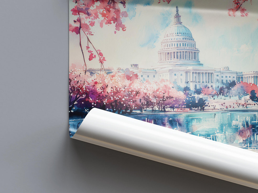 Washington D.C. Watercolor Poster Wall Art Washington D.C. Wall Hanging Home Décor Washington D.C. Gift Art Lovers United States Wall Art