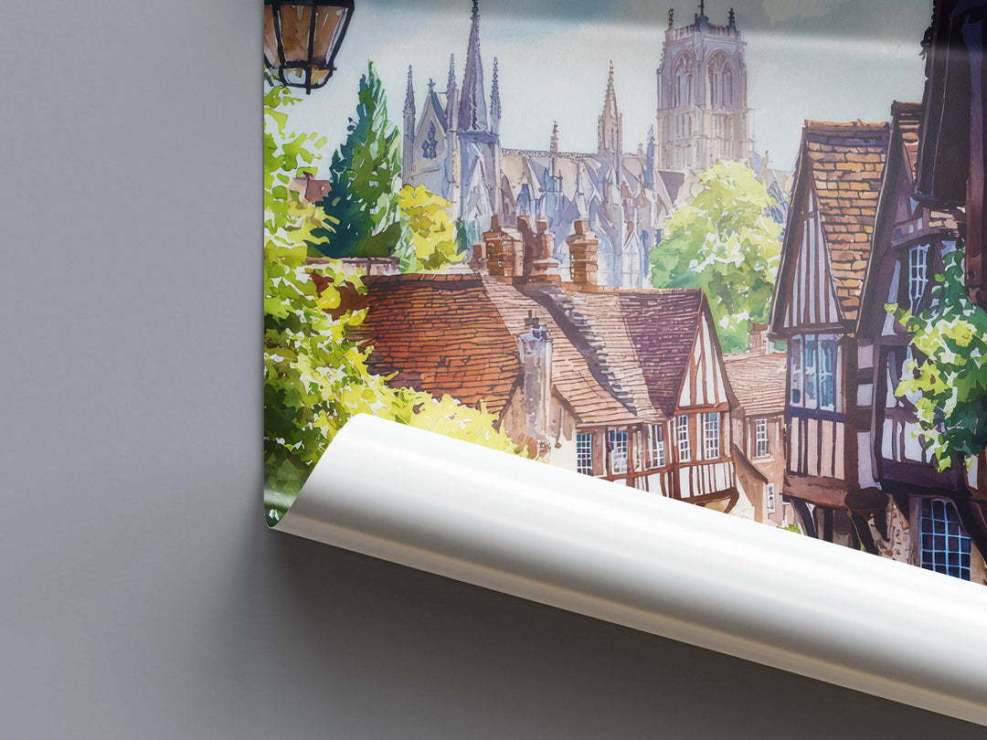 Winchester Watercolor Poster Wall Art Winchester Wall Hanging Home Décor Winchester Gift Art Lovers United Kingdom Wall Art