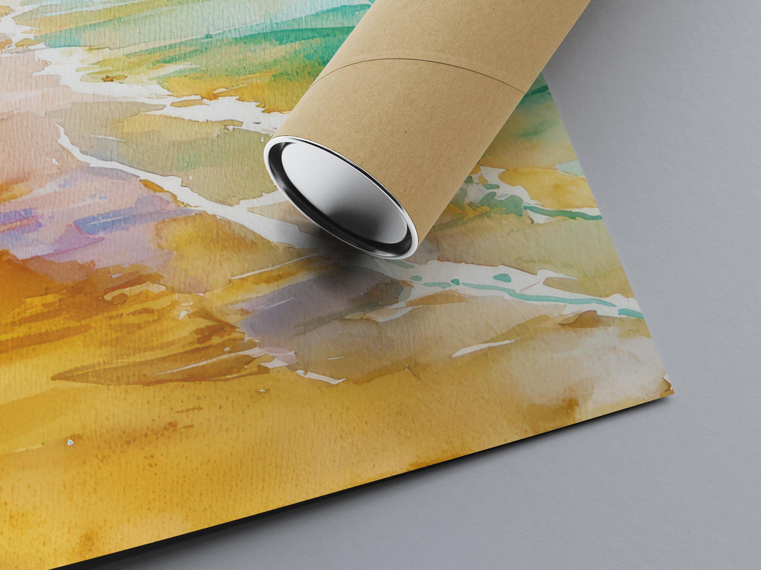 Woolacombe Watercolor Poster Wall Art Woolacombe Wall Hanging Home Décor Woolacombe Gift Art Lovers United Kingdom Wall Art