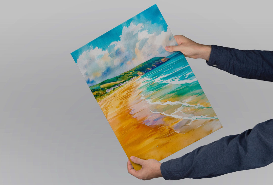 Woolacombe Watercolor Poster Wall Art Woolacombe Wall Hanging Home Décor Woolacombe Gift Art Lovers United Kingdom Wall Art