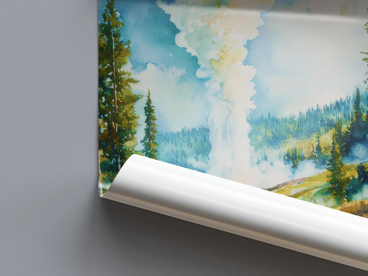 Yellowstone NP Watercolor Poster Wall Art Yellowstone NP Wall Hanging Home Décor Yellowstone NP Gift Art Lovers United States Wall Art