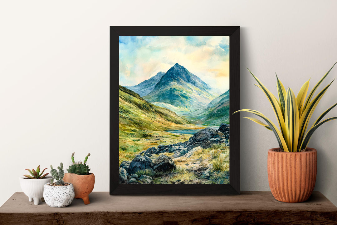 Scafell Pike Watercolor Poster Wall Art Scafell Pike Wall Hanging Home Décor Scafell Pike Gift Art Lovers United Kingdom Wall Art