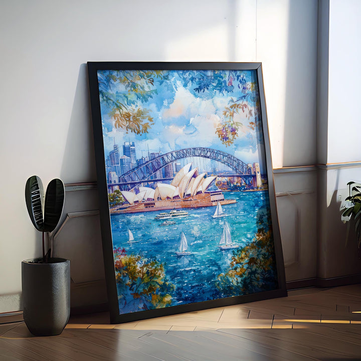 Sydney Opera House Watercolor Poster Wall Art Sydney Opera House Wall Hanging Home Décor Sydney Opera House Gift Art Lovers Australia Art
