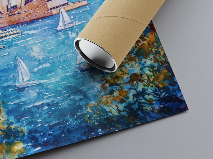 Sydney Opera House Watercolor Poster Wall Art Sydney Opera House Wall Hanging Home Décor Sydney Opera House Gift Art Lovers Australia Art