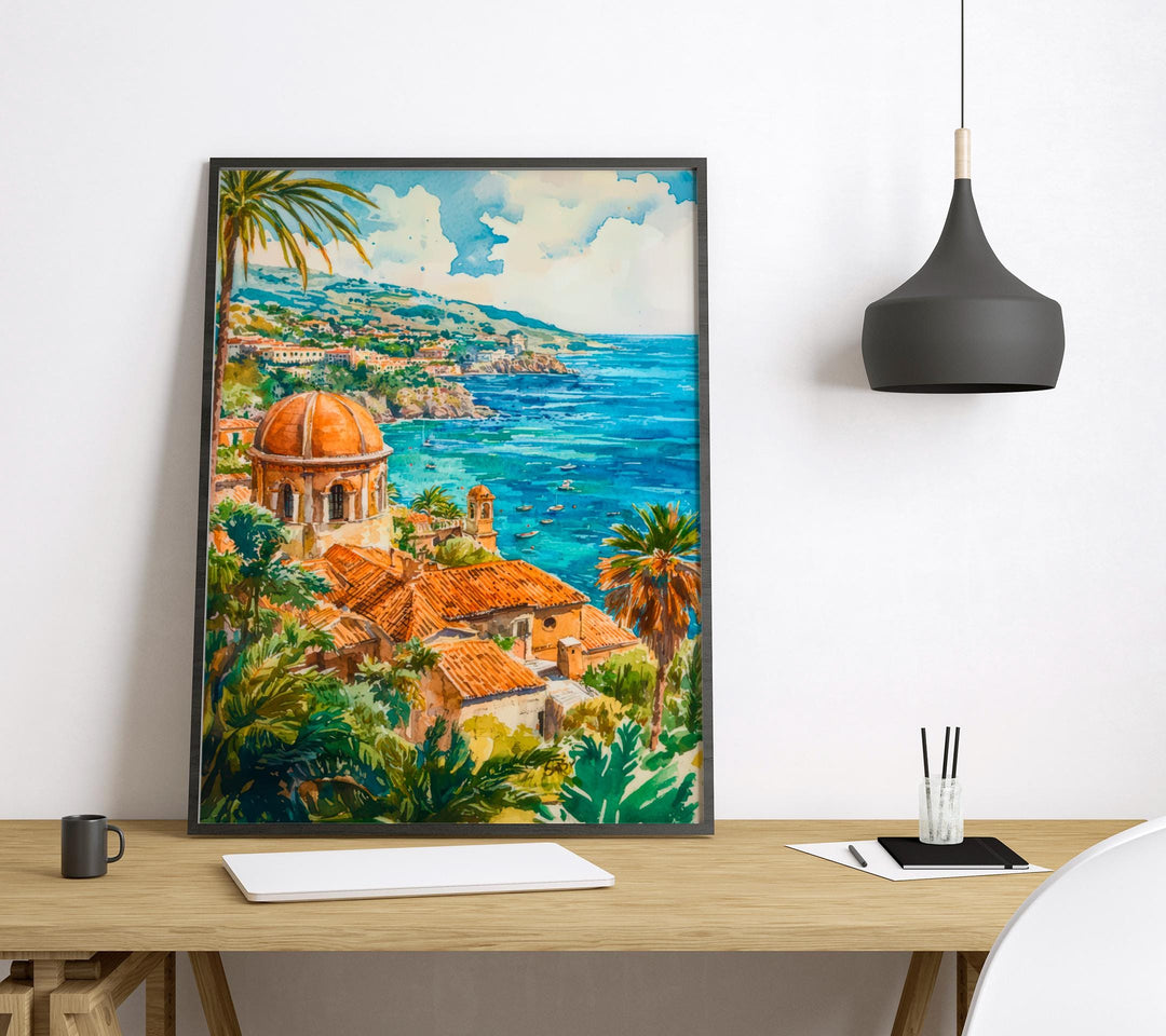 Sicily Watercolor Poster Wall Art Sicily Wall Hanging Home Décor Sicily Gift Art Lovers Italy Wall Art