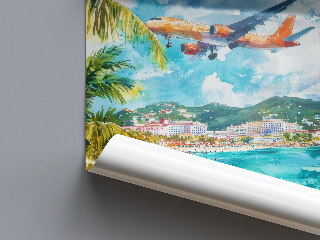 Saint Maarten Watercolor Poster Wall Art Saint Maarten Wall Hanging Home Décor Saint Maarten Gift Art Lovers Netherlands Wall Art