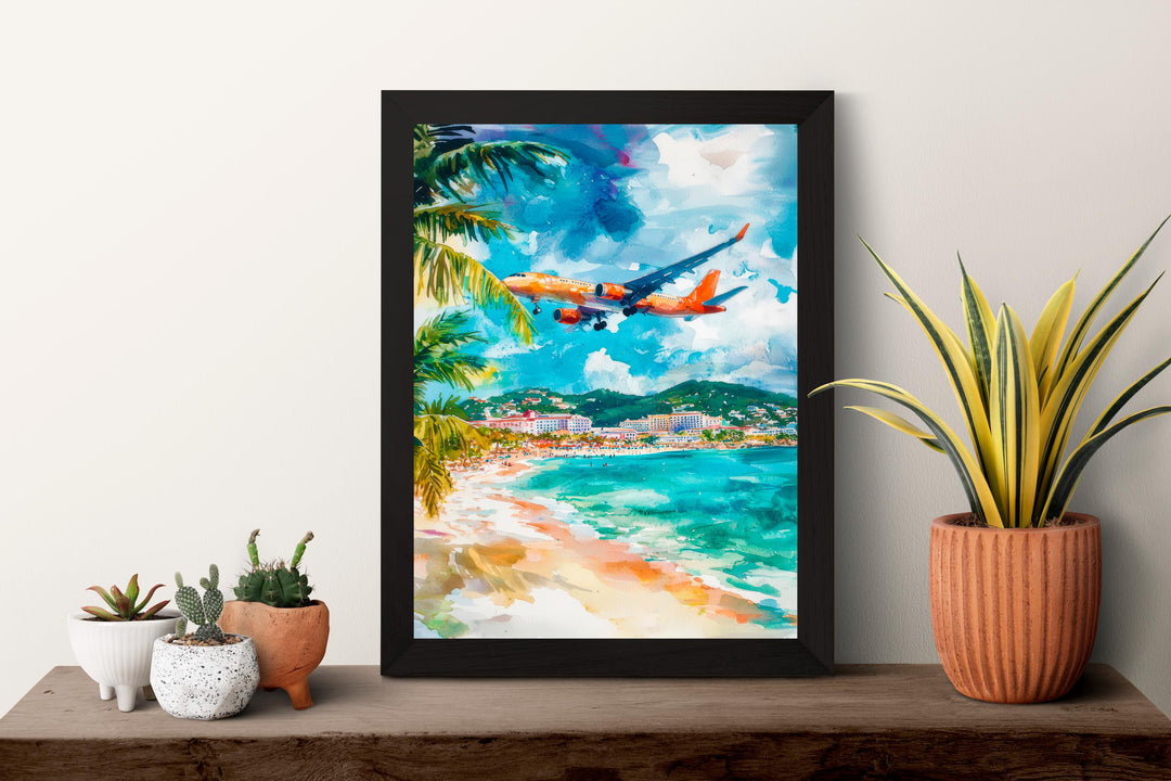 Saint Maarten Watercolor Poster Wall Art Saint Maarten Wall Hanging Home Décor Saint Maarten Gift Art Lovers Netherlands Wall Art