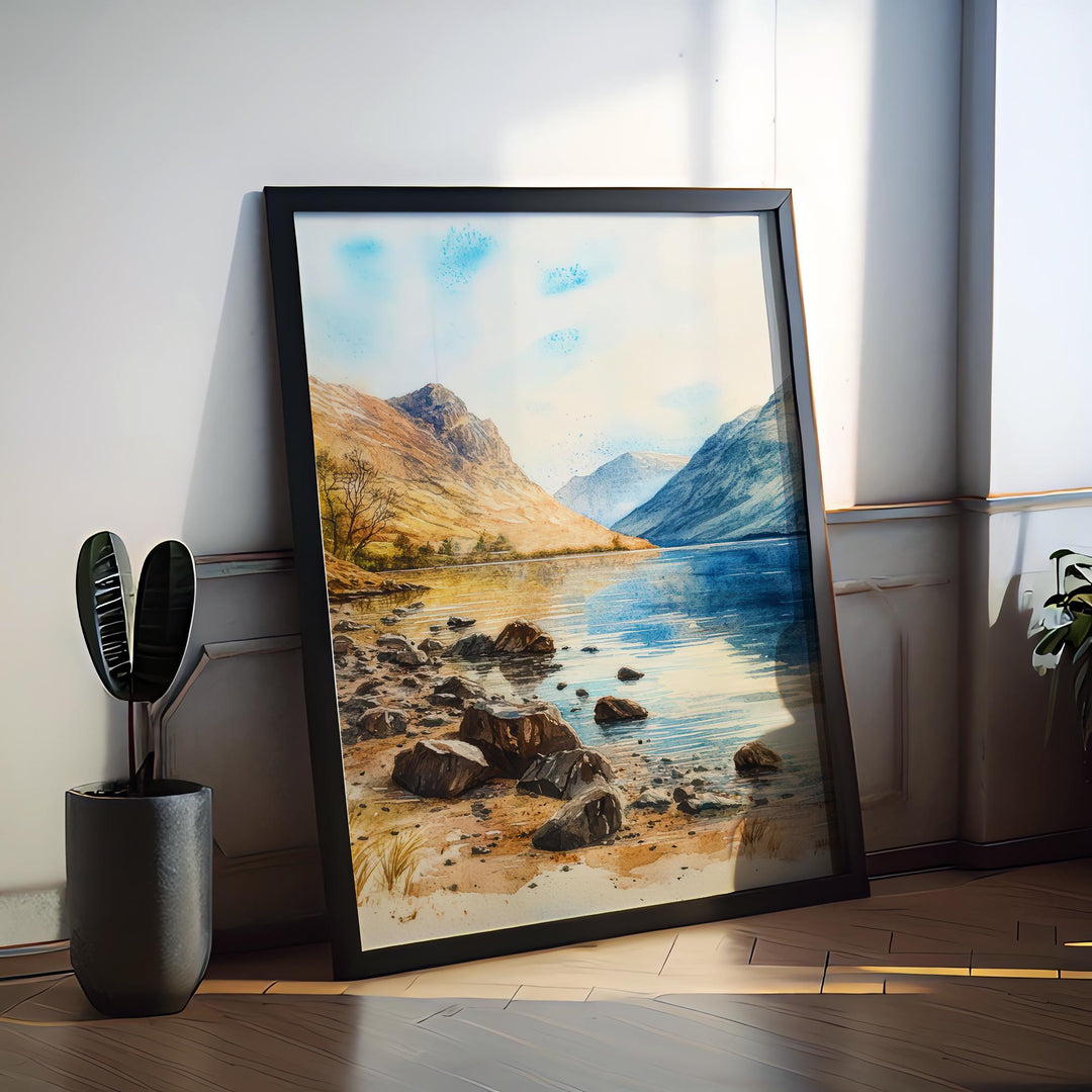 Wastwater Watercolor Poster Wall Art Wastwater Wall Decor Home Décor Wastwater Gift United Kingdom Art Lover Gift, Travel Souvenir Print