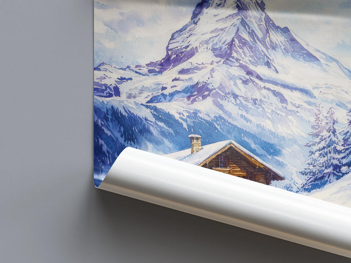 Zermatt watercolor poster Wall Art Zermatt Wall Hanging Home Décor Zermatt Gift Art Lovers Switzerland Art Lover Gift Switzerland wall art