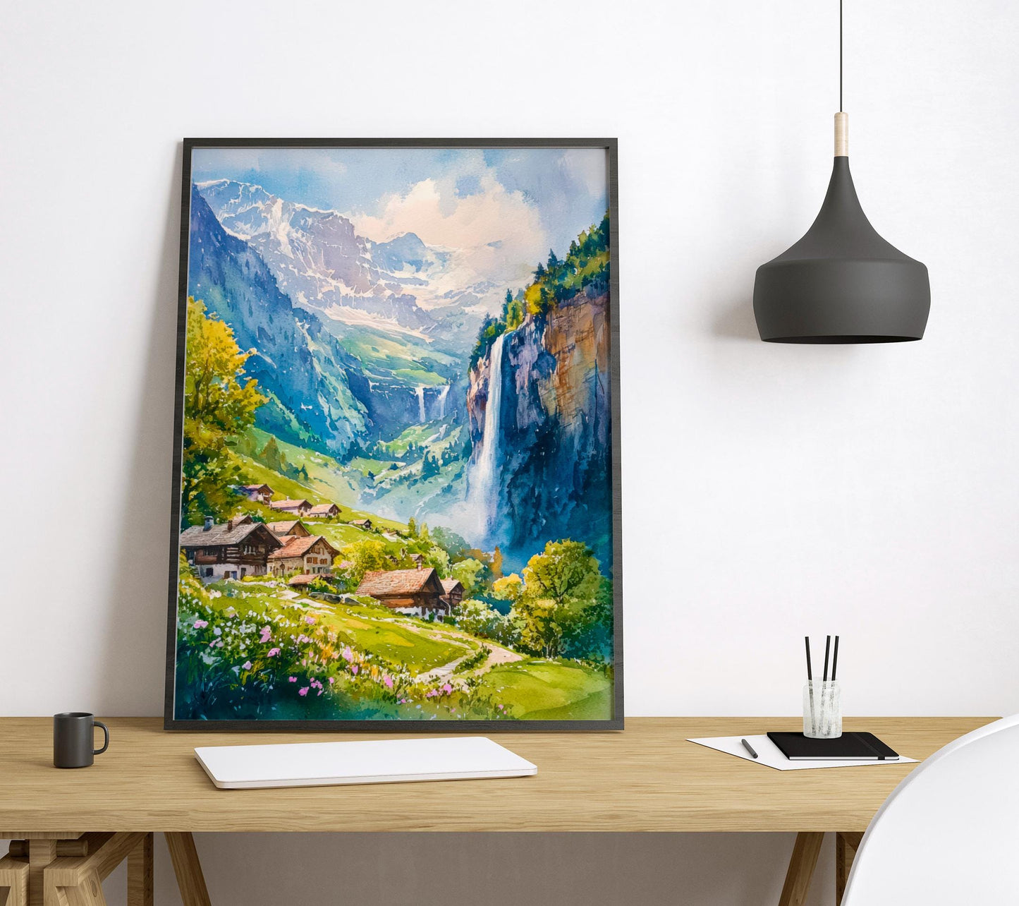 Grindelwald watercolor poster Wall Art Grindelwald Wall Hanging Home Décor Grindelwald Gift Art Lovers Switzerland Art Lover Gift