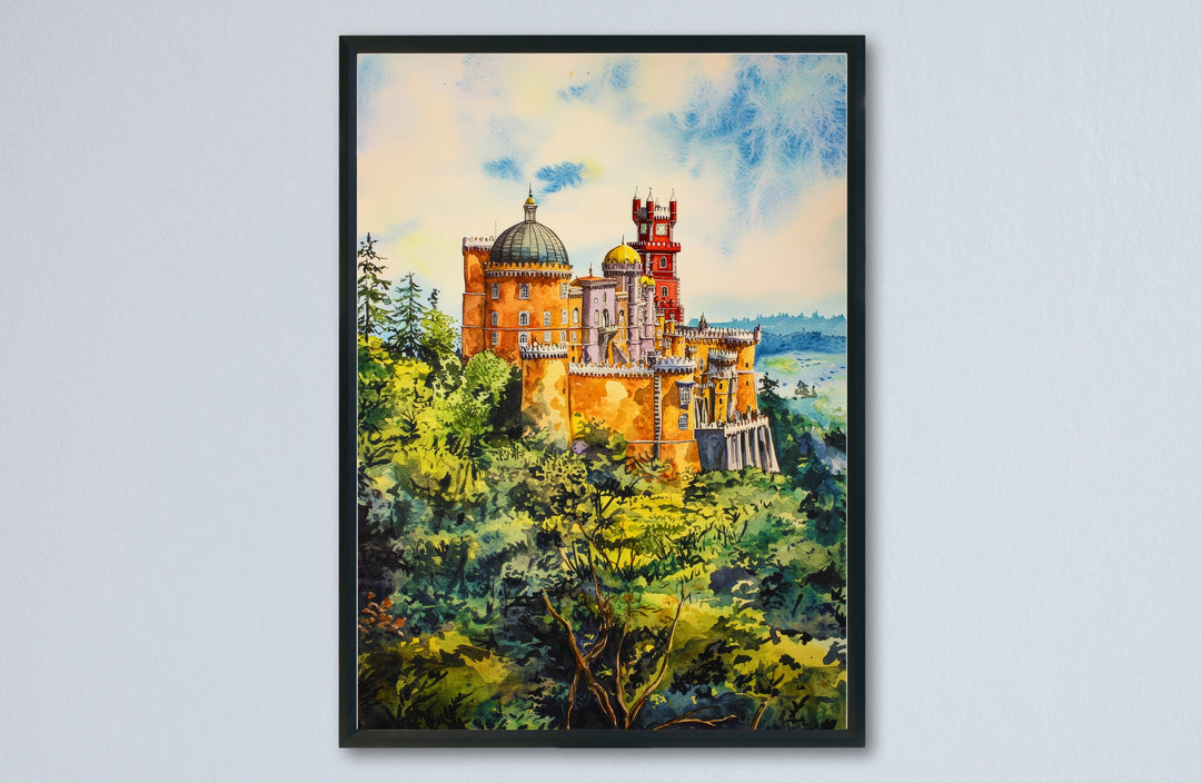 Sintra watercolor poster Wall Art Sintra Wall Hanging Home Décor Sintra Gift Art Lovers Portugal Art Lover Gift Portugal wall art