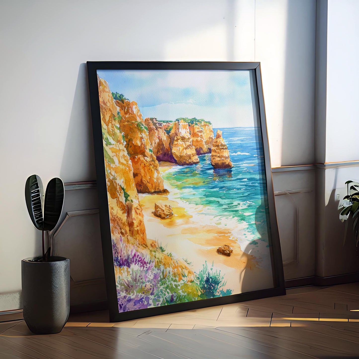 Algarve watercolor poster Wall Art Algarve Wall Hanging Home Décor Algarve Gift Art Lovers Portugal Art Lover Gift Portugal wall art