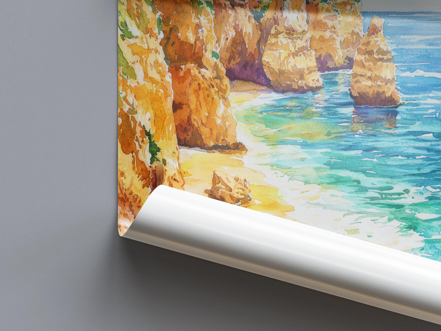 Algarve watercolor poster Wall Art Algarve Wall Hanging Home Décor Algarve Gift Art Lovers Portugal Art Lover Gift Portugal wall art