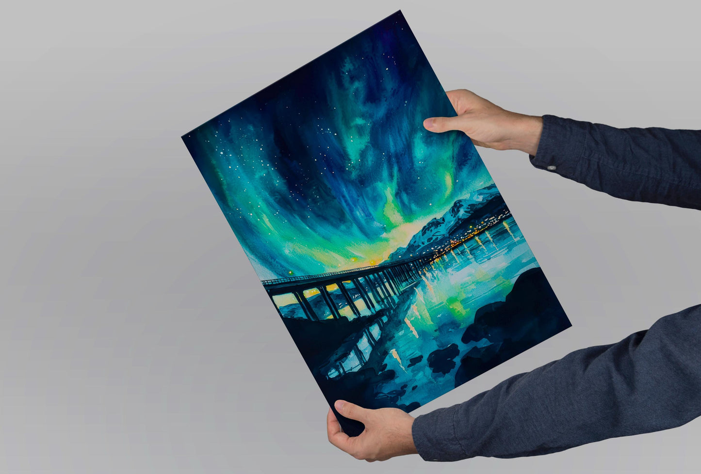 Tromso watercolor poster Wall Art Tromso Wall Hanging Home Décor Tromso Gift Art Lovers Norway Art Lover Gift Norway wall art