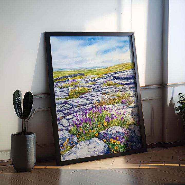The Burren Watercolor Poster Wall Art The Burren Wall Hanging Home Décor The Burren Gift Art Lovers Ireland Wall Art The Burren Art