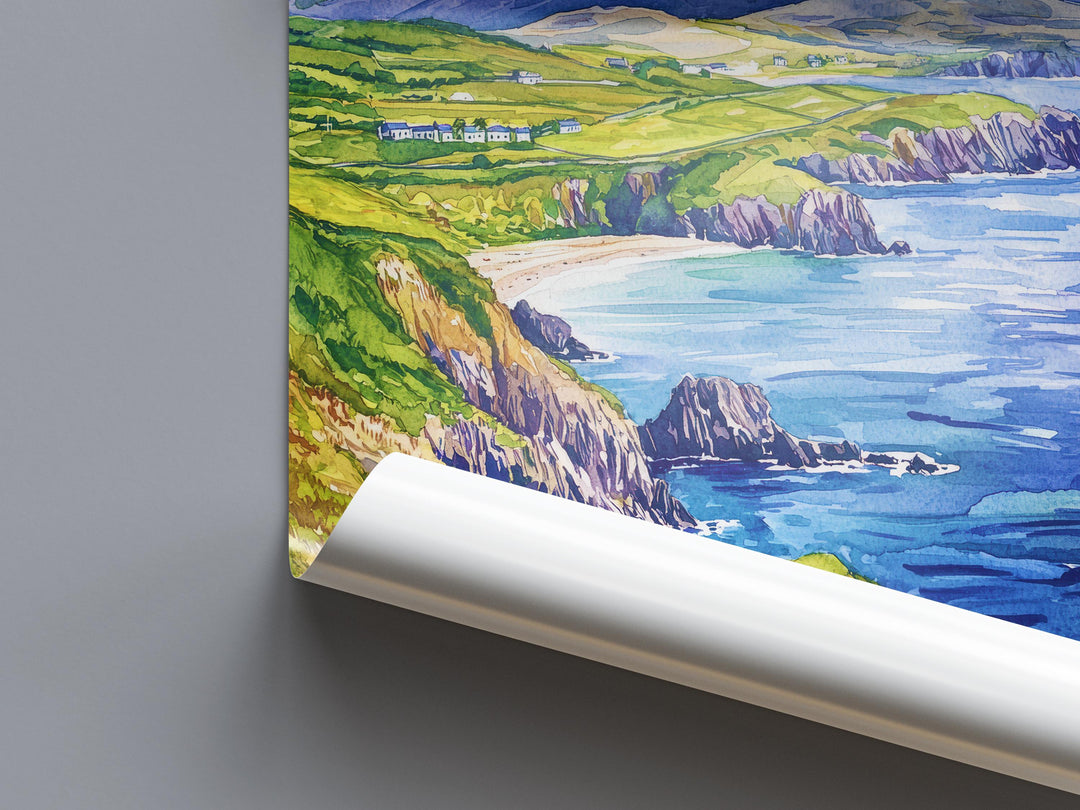Ring of Kerry Watercolor Poster Wall Art Ring of Kerry Wall Hanging Home Décor Ring of Kerry Gift Art Lovers Ireland Wall Art Ring of Kerry