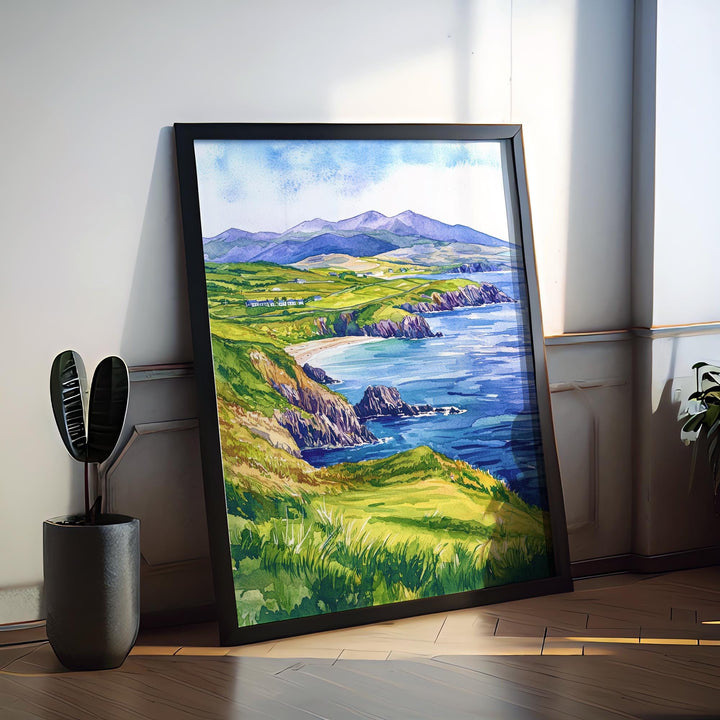 Ring of Kerry Watercolor Poster Wall Art Ring of Kerry Wall Hanging Home Décor Ring of Kerry Gift Art Lovers Ireland Wall Art Ring of Kerry