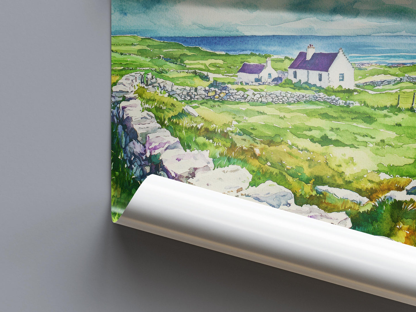 Aran Islands Watercolor Poster Wall Art Aran Islands Wall Hanging Home Décor Aran Islands Gift Art Lovers Ireland Wall Art Aran Islands