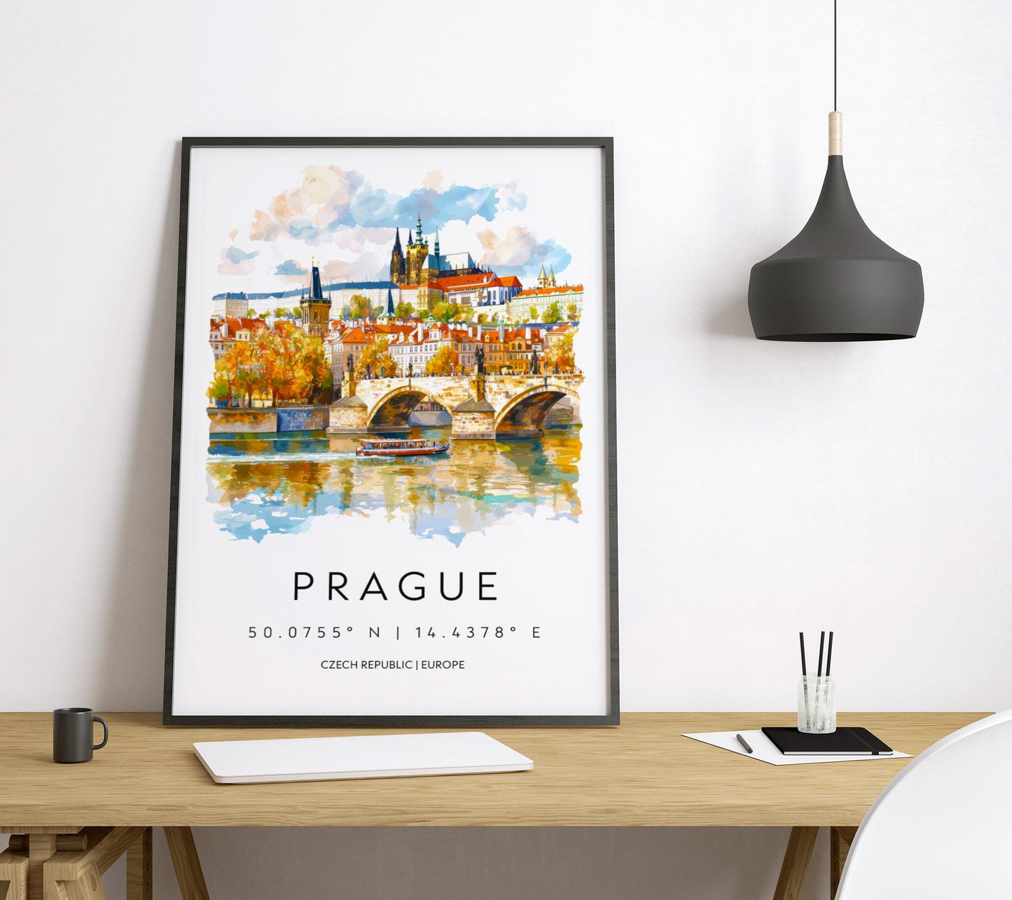 Prague Watercolor Poster Wall Art Prague Wall Hanging Home Décor Prague Gift Art Lovers Czech Republic Wall Art
