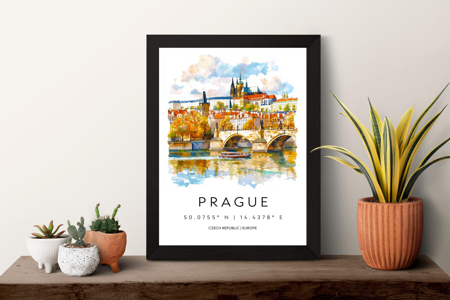 Prague Watercolor Poster Wall Art Prague Wall Hanging Home Décor Prague Gift Art Lovers Czech Republic Wall Art