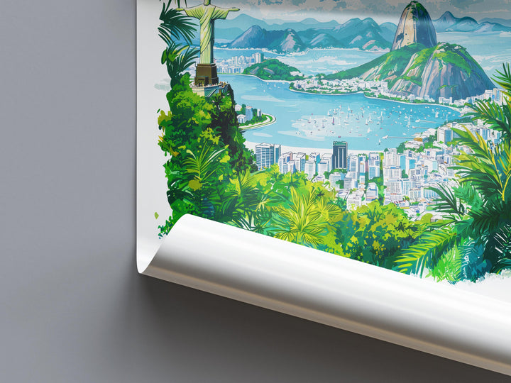 Rio de Janeiro Watercolor Poster Wall Art Rio de Janeiro Wall Hanging Home Décor Rio de Janeiro Gift Art Lovers Brazil Wall Art