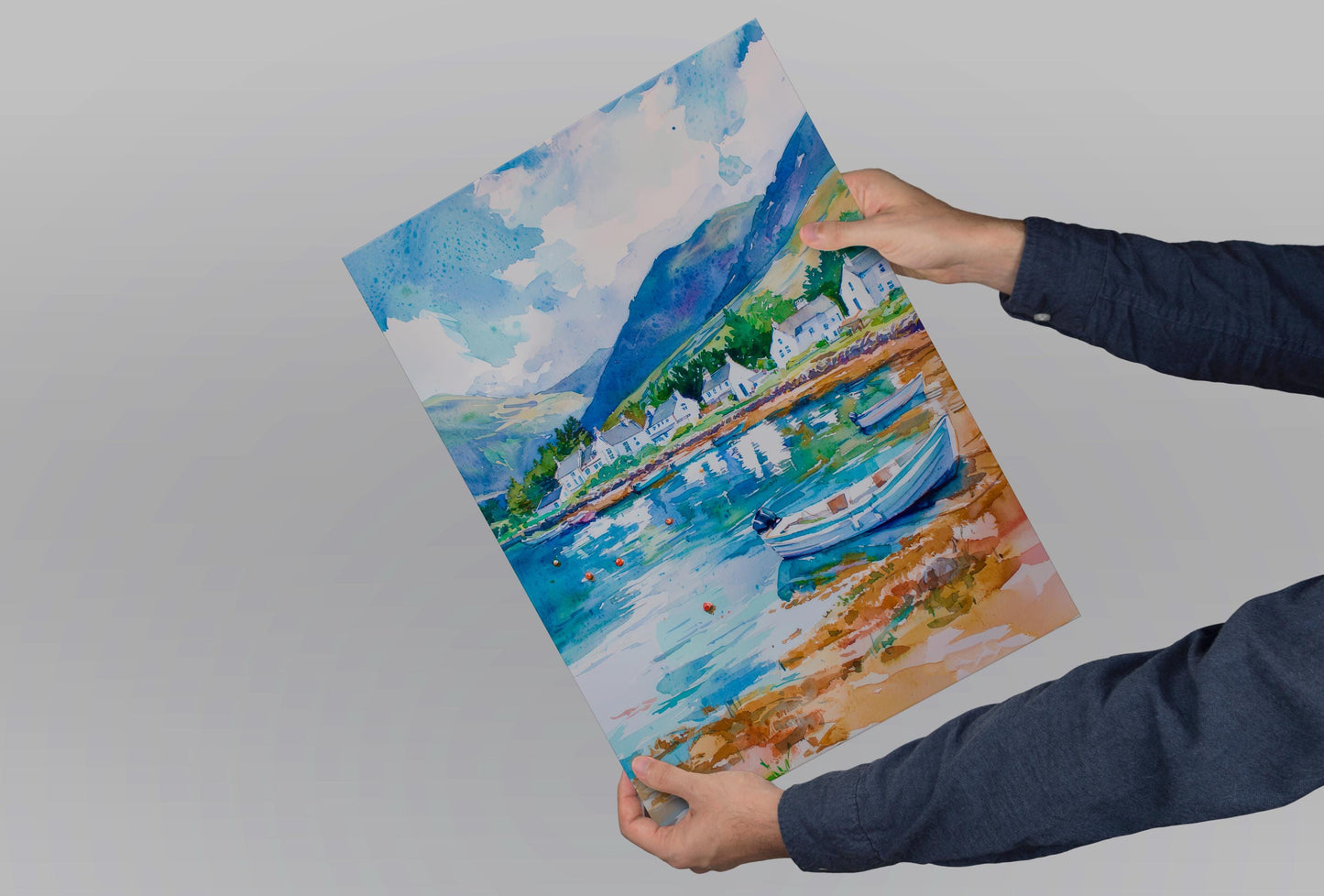 Ullapool watercolor poster Wall Art Ullapool Wall Hanging Home Décor Ullapool Gift Art Lovers Scotland Art Lover Gift Scotland wall art