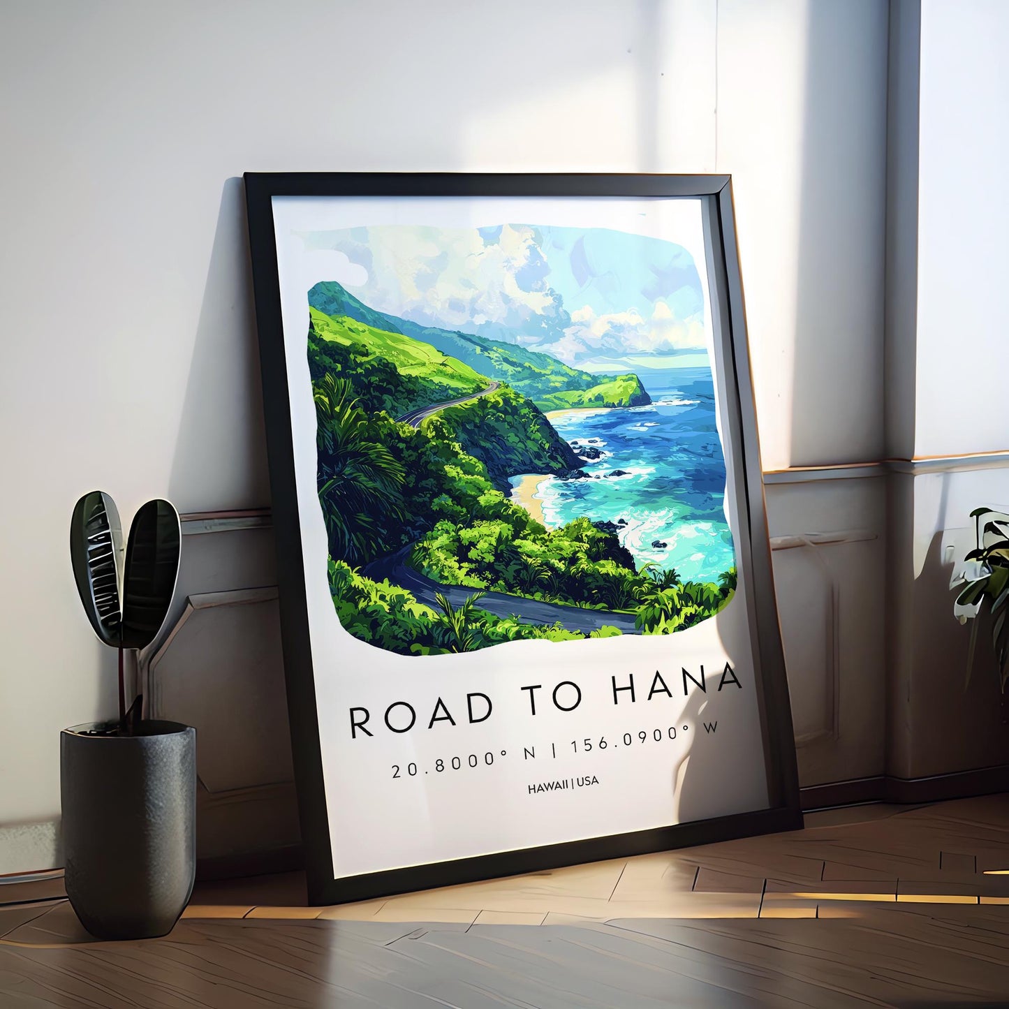 Road to Hana watercolor poster Wall Art Road to Hana Wall Hanging Home Décor Road to Hana Gift Art Lovers Hawaii Art Lover Gift Hawaii