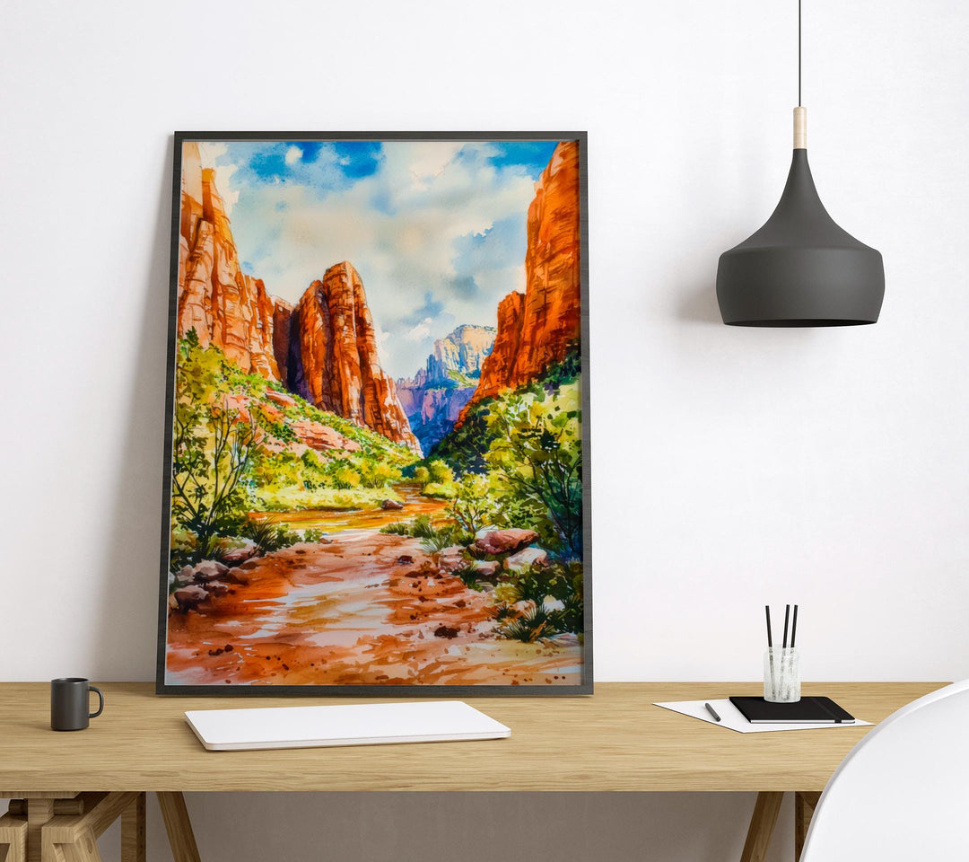 Zion National Park watercolor poster Wall Art Zion National Park Wall Hanging Home Décor Zion National Park Gift Art Lovers Utah Art Lover