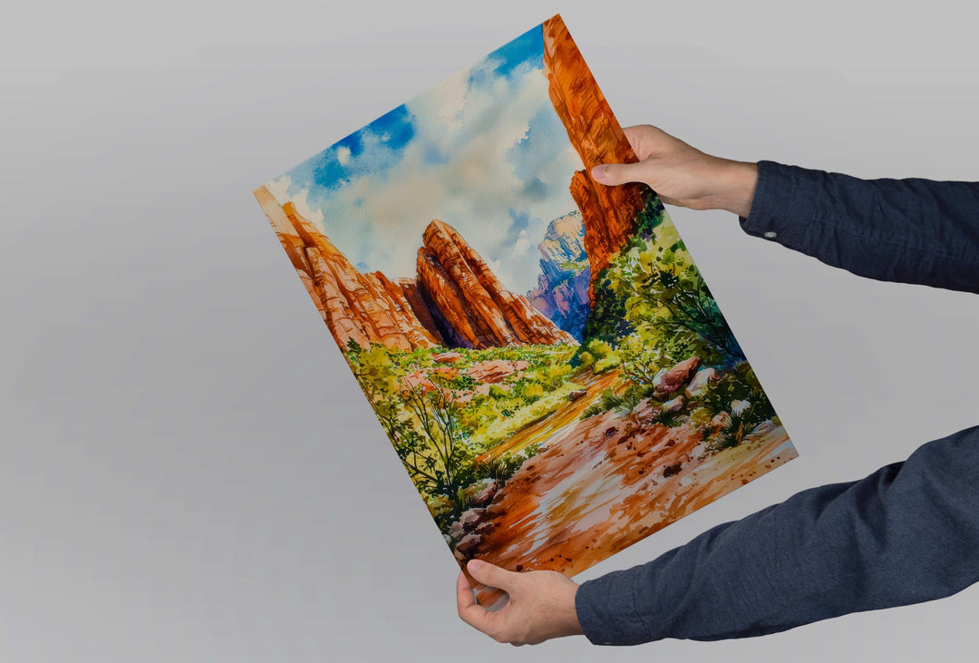 Zion National Park watercolor poster Wall Art Zion National Park Wall Hanging Home Décor Zion National Park Gift Art Lovers Utah Art Lover