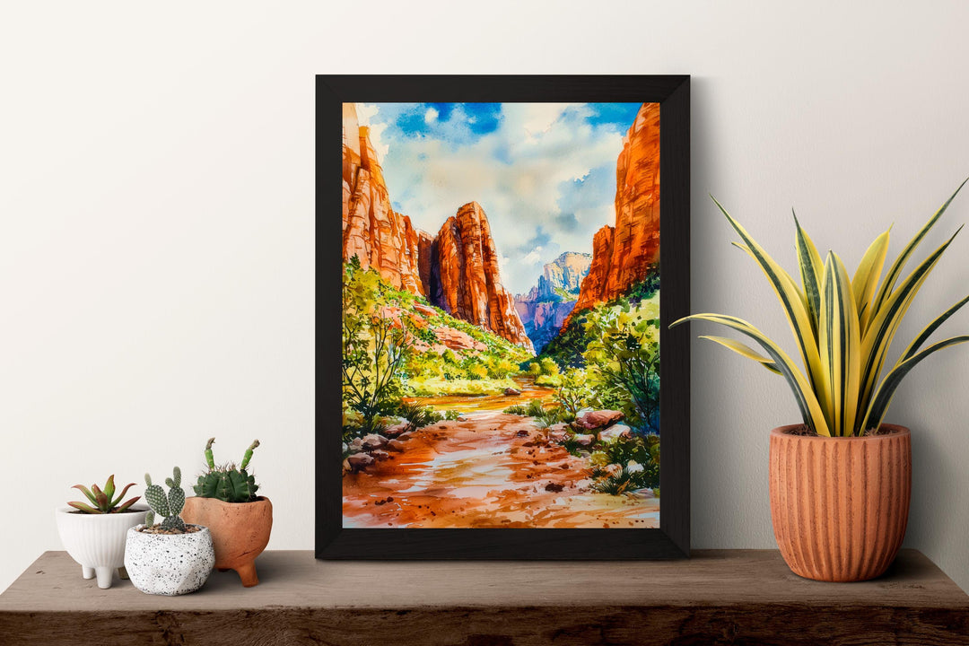 Zion National Park watercolor poster Wall Art Zion National Park Wall Hanging Home Décor Zion National Park Gift Art Lovers Utah Art Lover