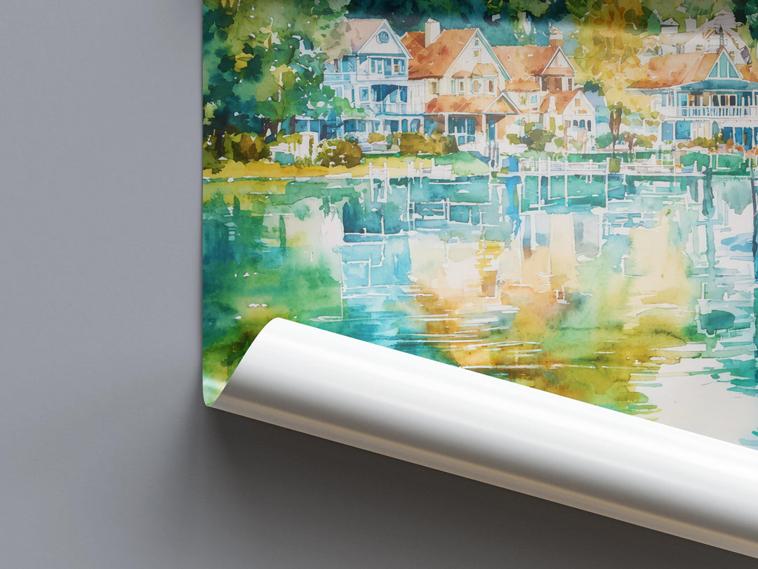 Skaneateles watercolor poster Wall Art Skaneateles Wall Hanging Home Décor Skaneateles Gift Art Lovers New York Art Lover Gift New York