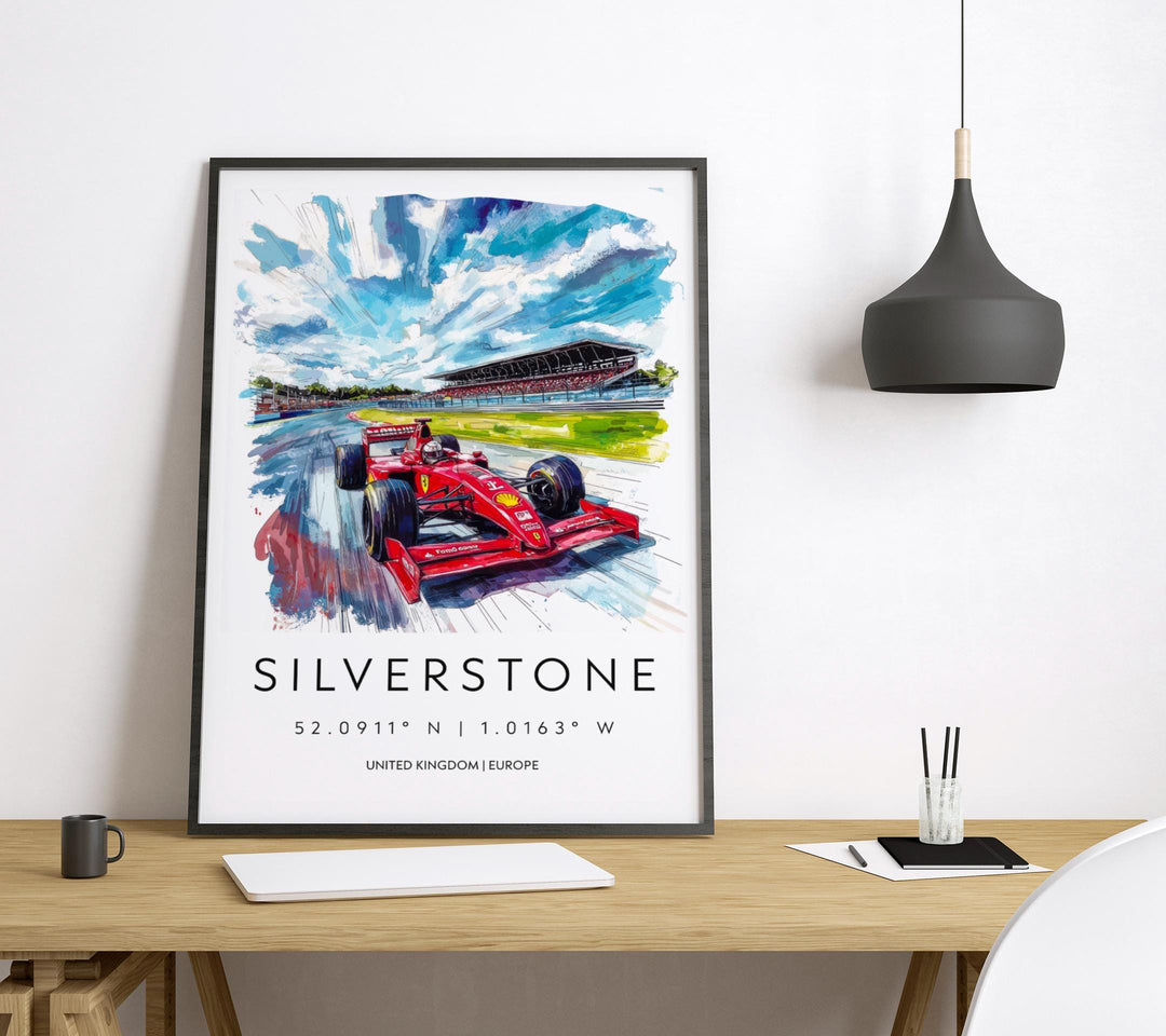 Silverstone Watercolor Poster Wall Art Silverstone Wall Hanging Home Décor Silverstone Gift Art Lovers United Kingdom Wall Art