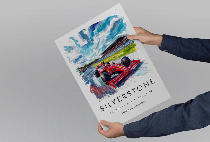Silverstone Watercolor Poster Wall Art Silverstone Wall Hanging Home Décor Silverstone Gift Art Lovers United Kingdom Wall Art
