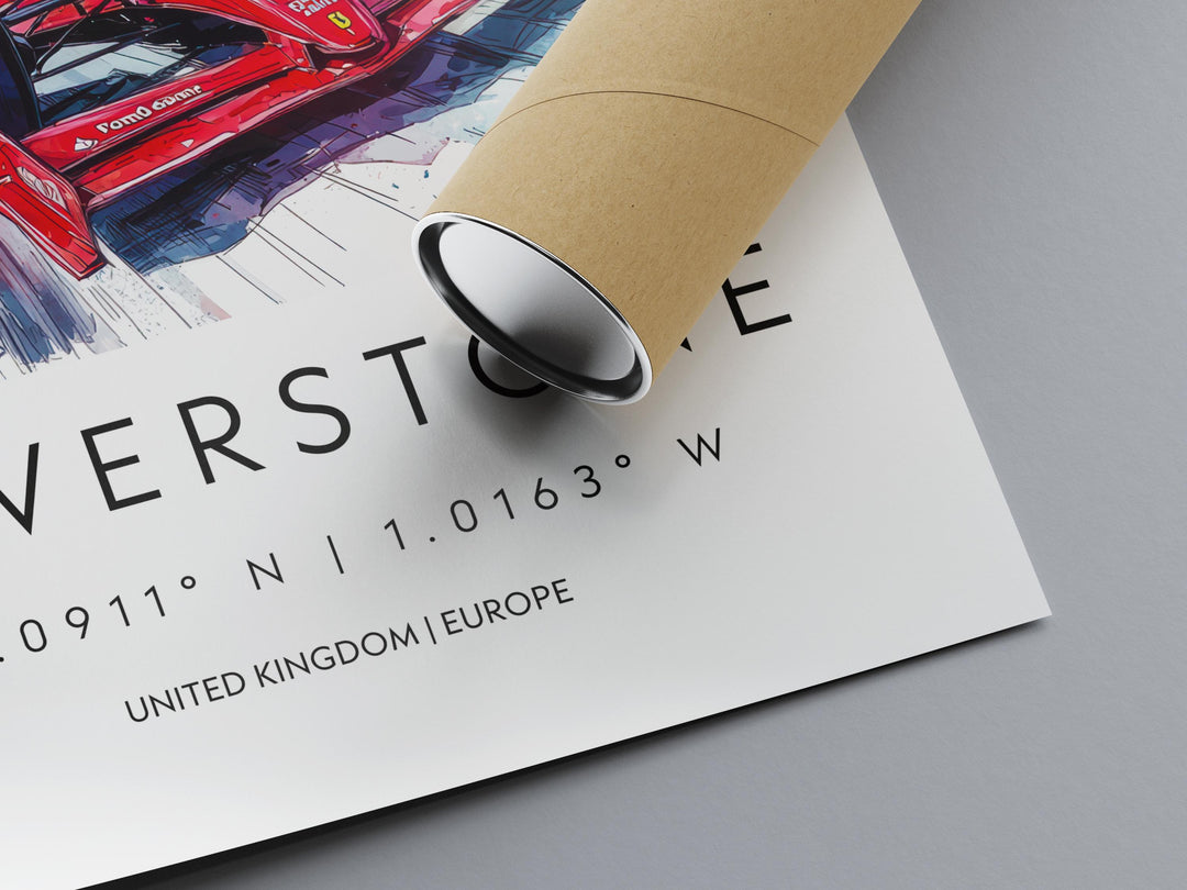 Silverstone Watercolor Poster Wall Art Silverstone Wall Hanging Home Décor Silverstone Gift Art Lovers United Kingdom Wall Art