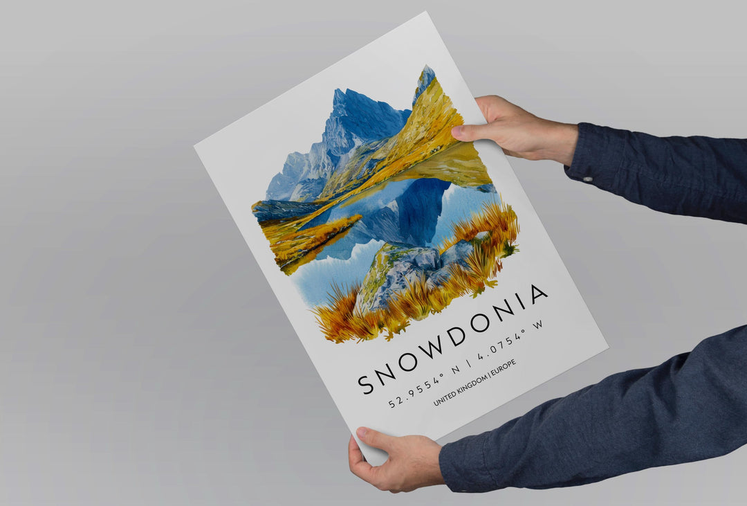 Snowdonia Watercolor Poster Wall Art Snowdonia Wall Hanging Home Décor Snowdonia Gift Art Lovers United Kingdom Wall Art