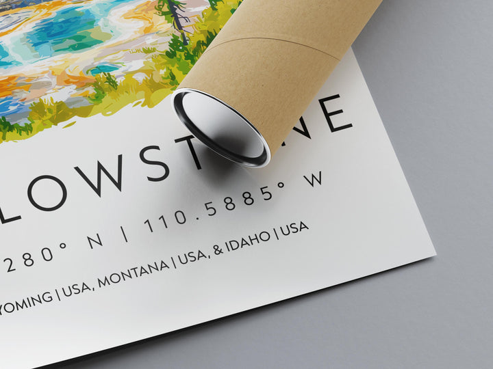 Yellowstone Watercolor Poster Wall Art Yellowstone Wall Hanging Home Décor Yellowstone Gift Art Lovers United States Wall Art