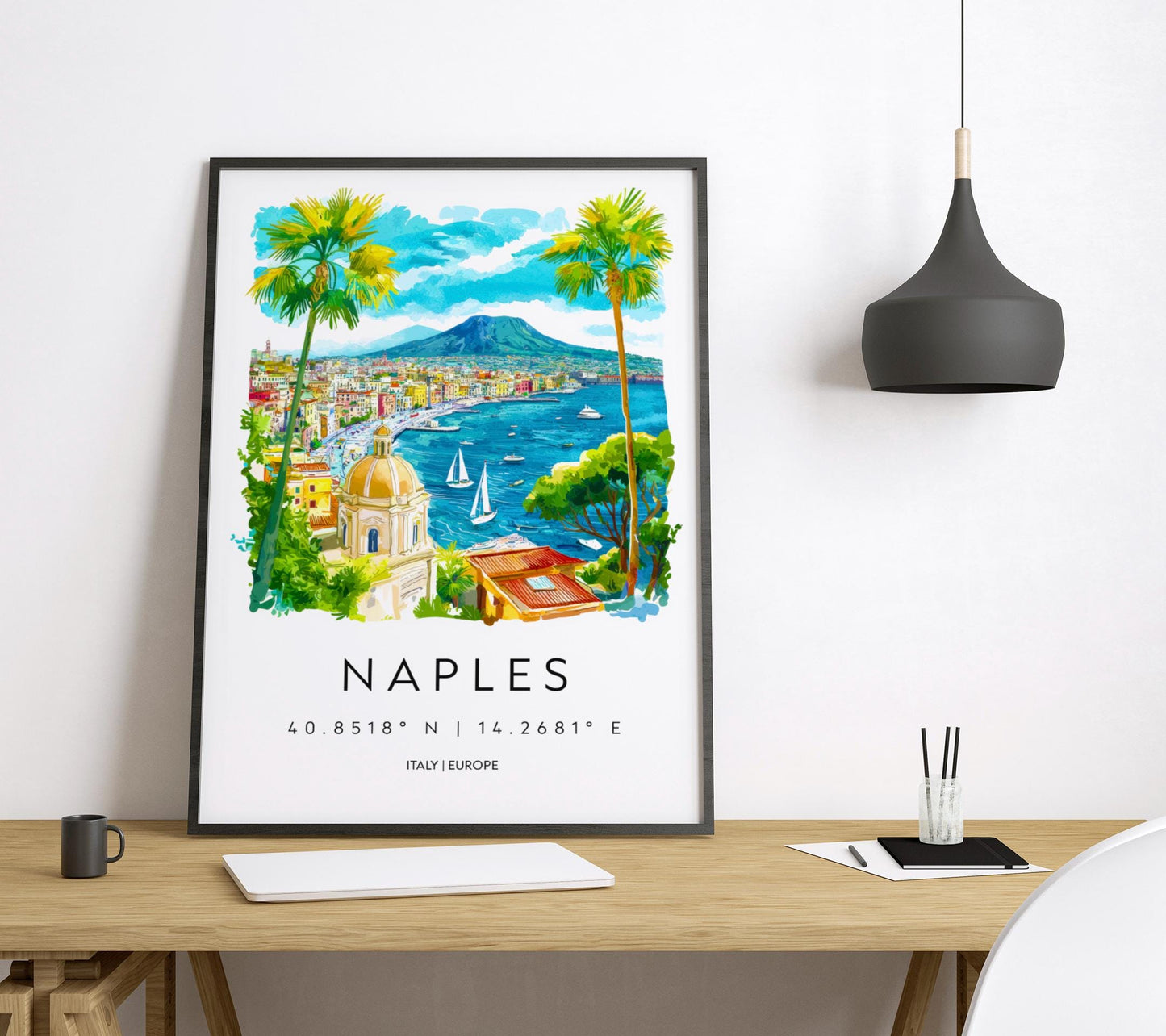Naples Watercolor Poster Wall Art Naples Wall Hanging Home Décor Naples Gift Art Lovers Italy Wall Art