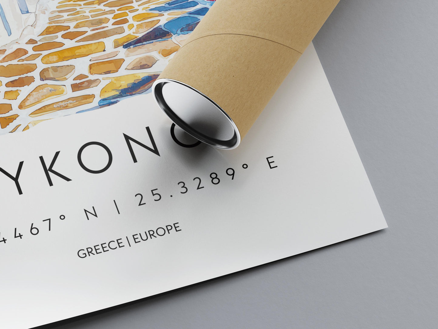 Mykonos Watercolor Poster Wall Art Mykonos Wall Hanging Home Décor Mykonos Gift Art Lovers Greece Wall Art
