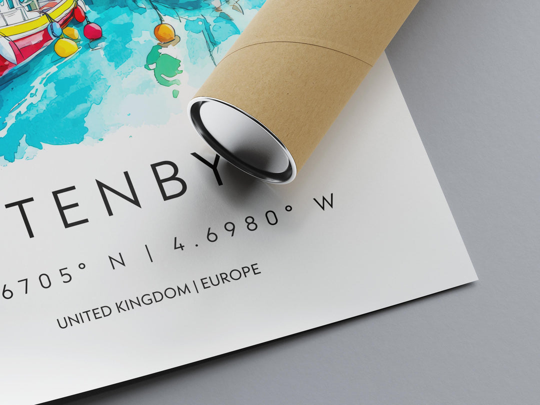 Tenby Watercolor Poster Wall Art Tenby Wall Hanging Home Décor Tenby Gift Art Lovers United Kingdom Wall Art