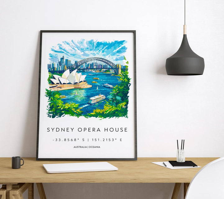 Sydney Watercolor Poster Wall Art Sydney Wall Hanging Home Décor Sydney Gift Art Lovers Australia Wall Art