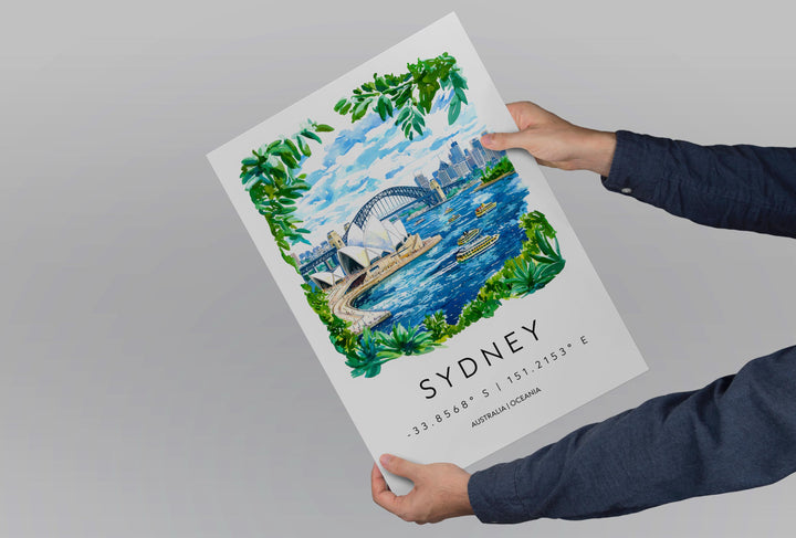 Sydney Opera House Watercolor Poster Wall Art Sydney Opera House Wall Hanging Home Décor Sydney Opera House Gift Art Lovers Australia Art