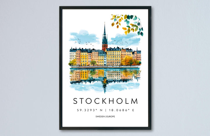 Stockholm Watercolor Poster Wall Art Stockholm Wall Hanging Home Décor Stockholm Gift Art Lovers Sweden Wall Art