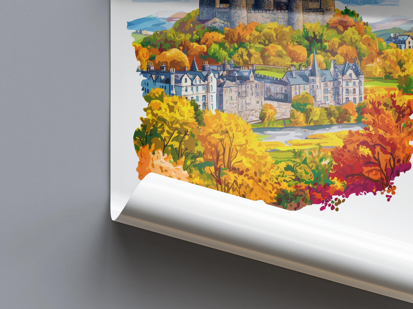 Stirling Watercolor Poster Wall Art Stirling Wall Hanging Home Décor Stirling Gift Art Lovers Scotland Wall Art