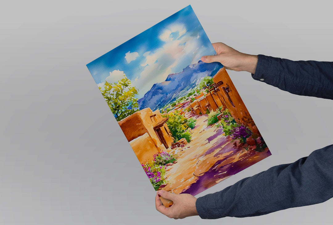 Santa Fe watercolor poster Wall Art Santa Fe Wall Hanging Home Décor Santa Fe Gift Art Lovers New Mexico Art Lover Gift New Mexico wall art