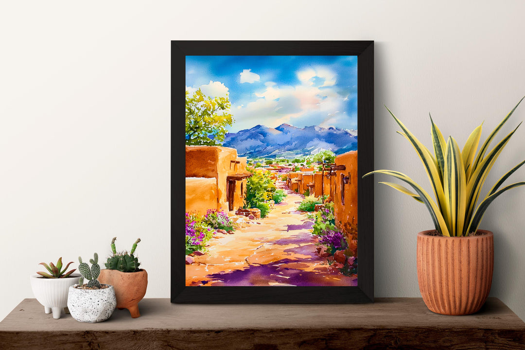 Santa Fe watercolor poster Wall Art Santa Fe Wall Hanging Home Décor Santa Fe Gift Art Lovers New Mexico Art Lover Gift New Mexico wall art