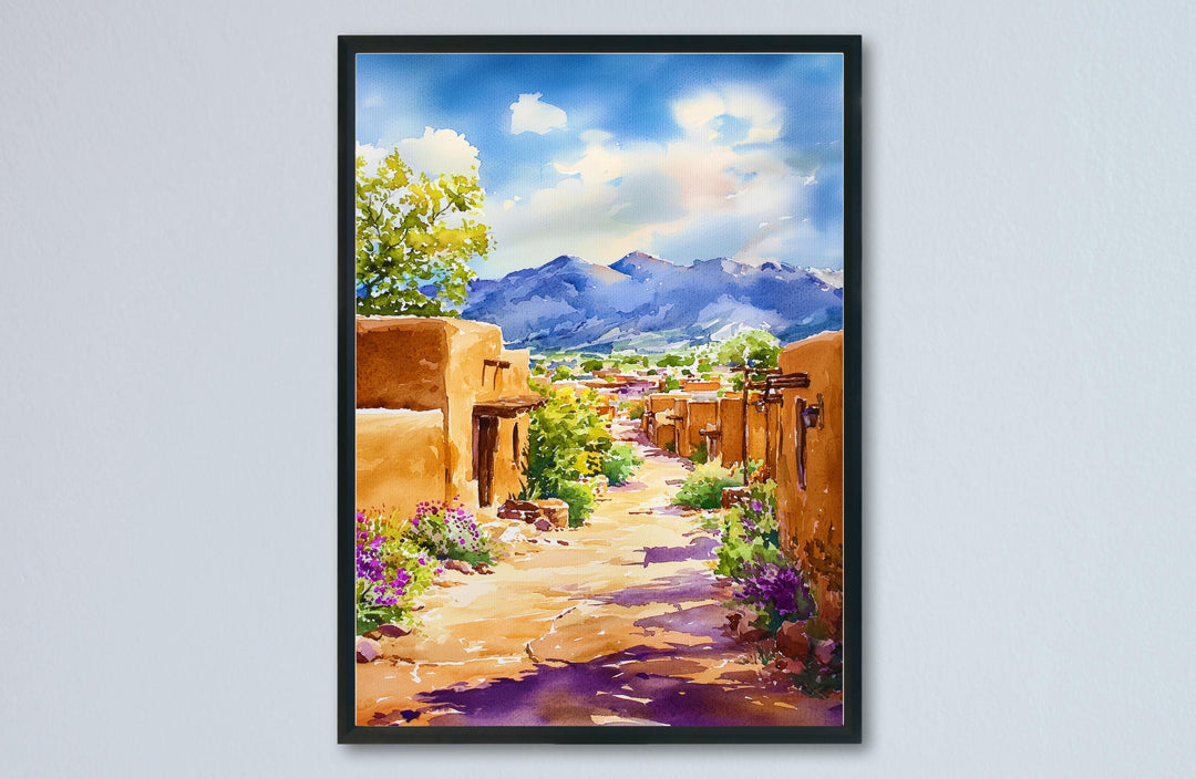 Santa Fe watercolor poster Wall Art Santa Fe Wall Hanging Home Décor Santa Fe Gift Art Lovers New Mexico Art Lover Gift New Mexico wall art