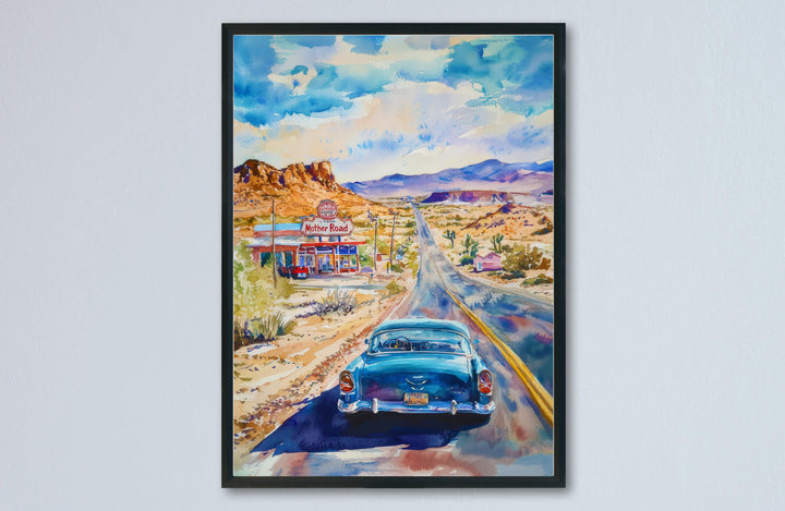 Route 66 watercolor poster Wall Art Route 66 Wall Hanging Home Décor Route 66 Gift Art Lovers USA Art Lover Gift USA wall art
