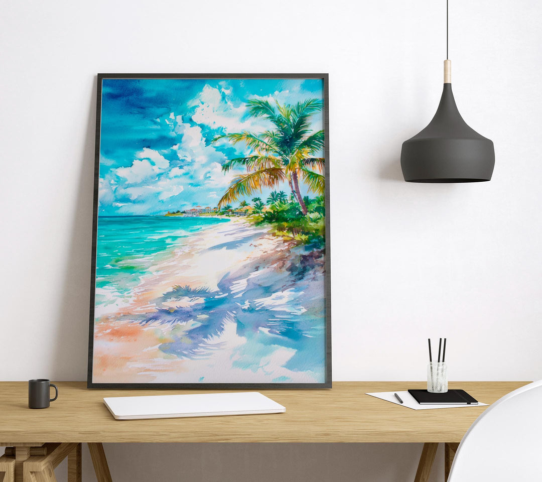 Turks and Caicos watercolor poster Wall Art Turks and Caicos Wall Hanging Home Décor Turks and Caicos Gift Art Lovers Turks and Caicos Art