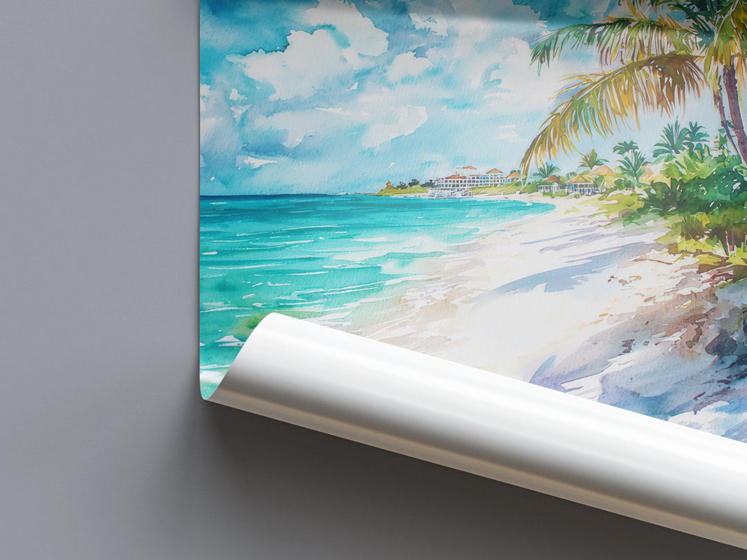 Turks and Caicos watercolor poster Wall Art Turks and Caicos Wall Hanging Home Décor Turks and Caicos Gift Art Lovers Turks and Caicos Art